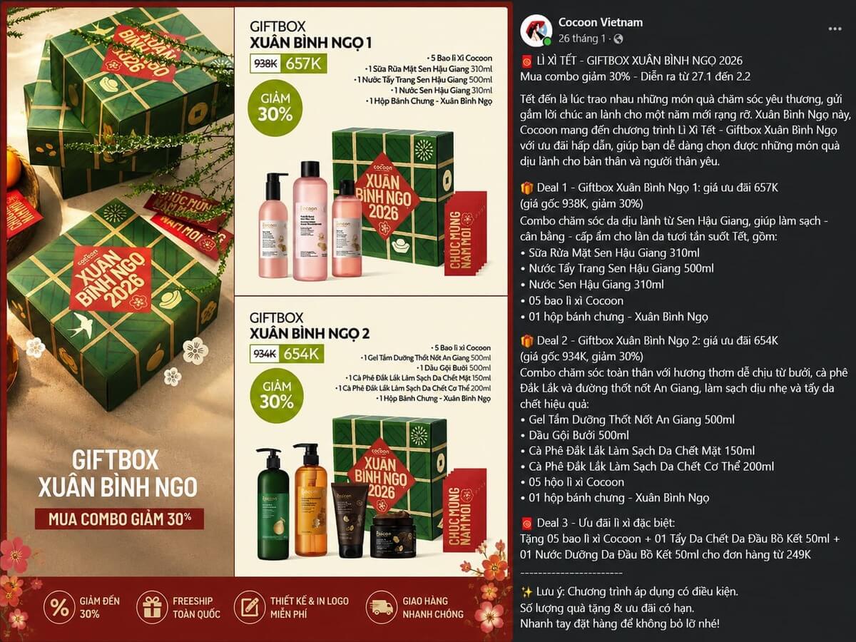 100+ Mẫu Content Bán Hàng Tết 2027 Hấp Dẫn, Chốt Đơn Nhanh 44 Cocoon triển khai ưu đãi Tết