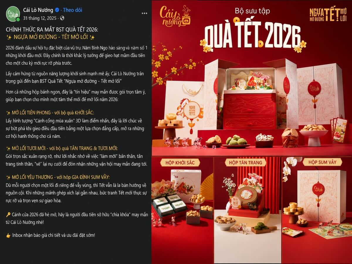100+ Mẫu Content Bán Hàng Tết 2027 Hấp Dẫn, Chốt Đơn Nhanh 45 Content quà Tết của thương hiệu Cái Lò Nướng