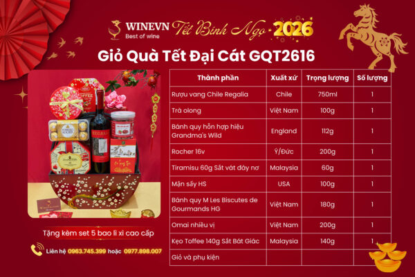 Giỏ Quà Tết Đại Cát GQT2616