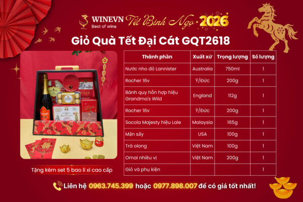 Giỏ Quà Tết Đại Cát GQT2618