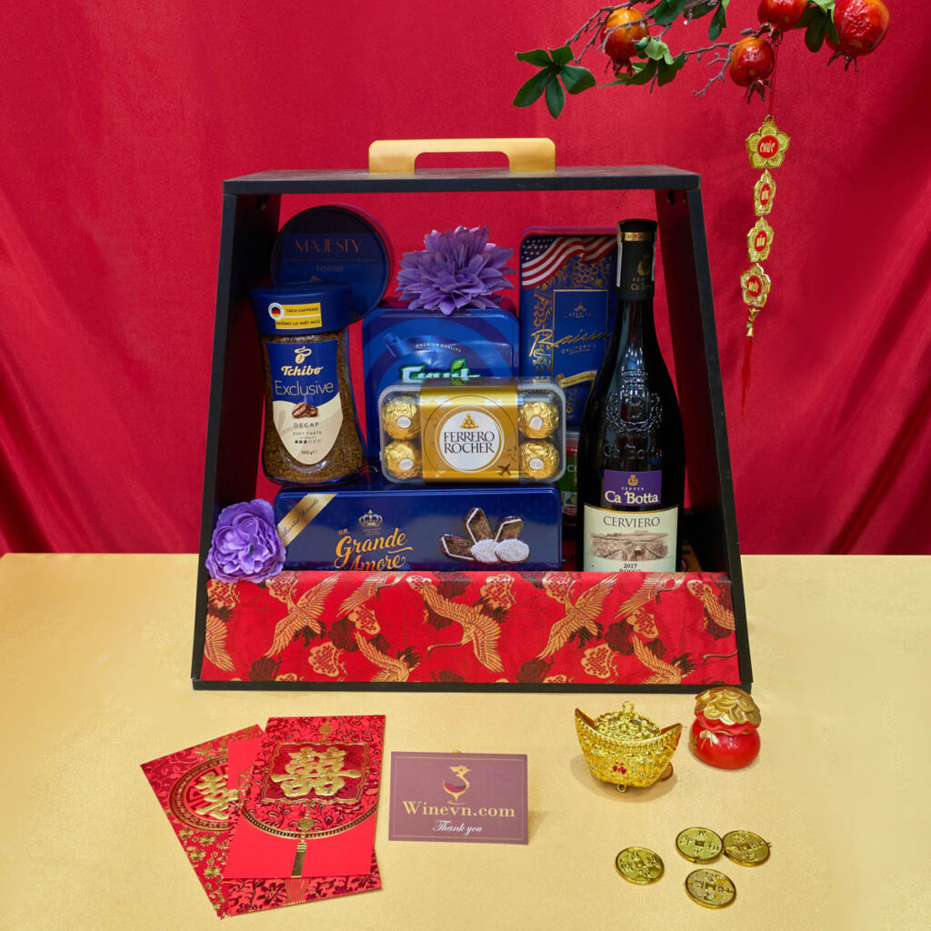 Giỏ Quà Tết 2 triệu giỏ gỗ