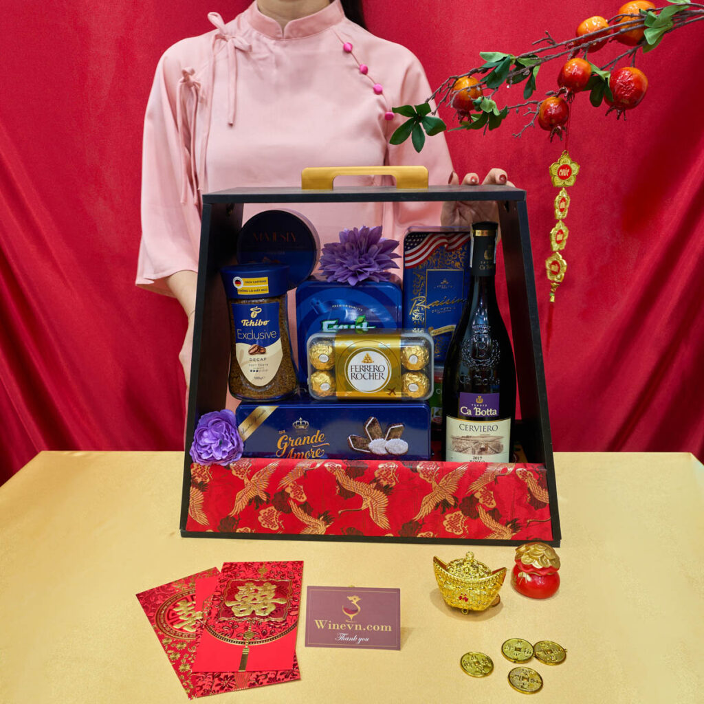 Giỏ Quà Tết màu tím GQT2627