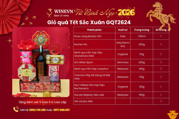 Giỏ quà Tết Sắc Xuân GQT2624