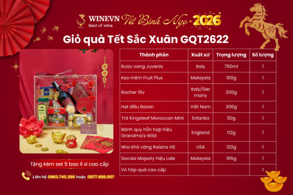 Giỏ quà Tết Sắc Xuân GQT2622