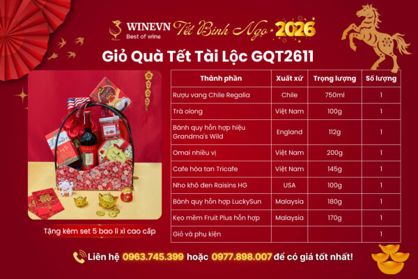 Giỏ Quà Tết Tài Lộc GQT2611