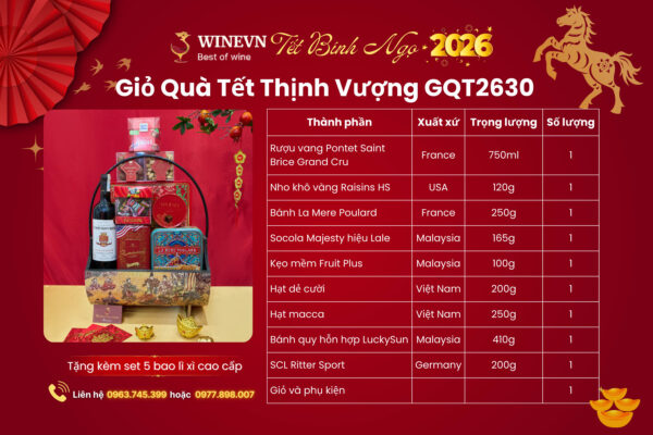 Giỏ Quà Tết Thịnh Vượng GQT2630