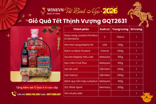 Giỏ Quà Tết Thịnh Vượng GQT2631