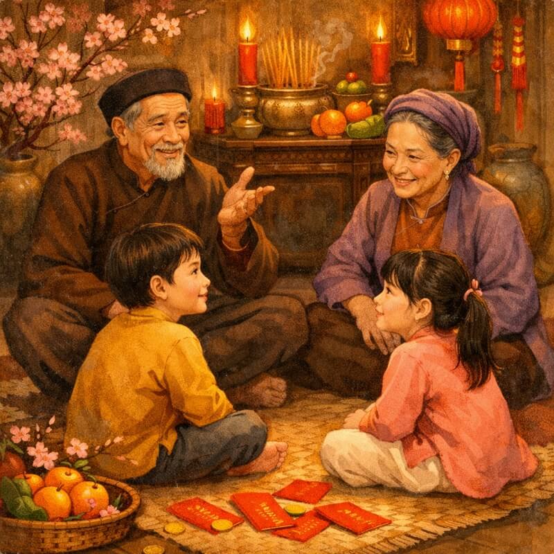 ảnh tết gia đình miền bắc