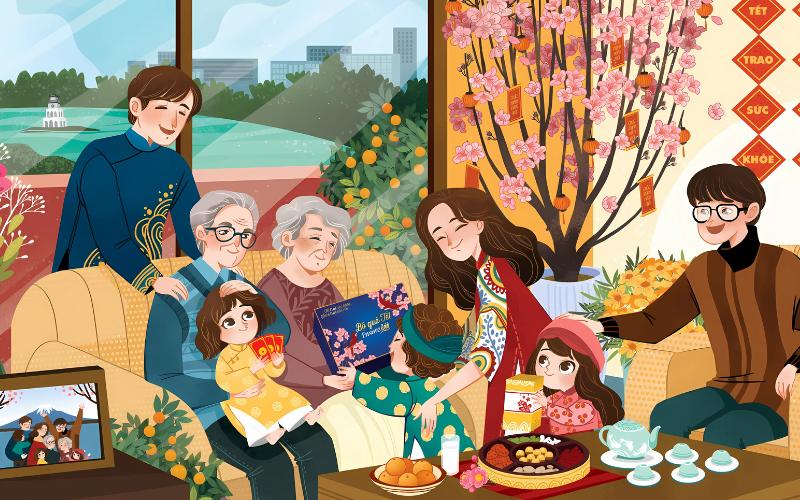 Hình ảnh ngày Tết gia đình đoàn viên