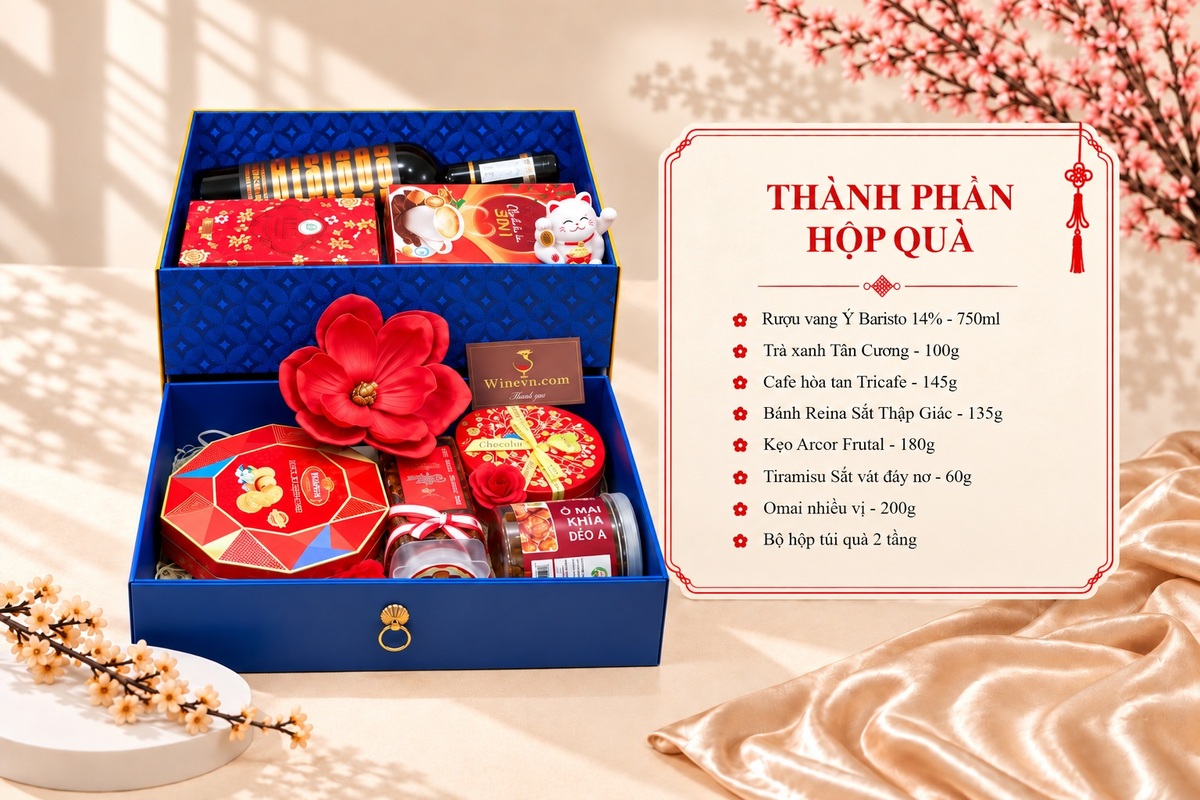 Hộp Quà Tết Đại Cát HQT2644 - Hộp quà 2 tầng 4 Hộp Quà Tết Đại Cát HQT2644 - Hộp quà 2 tầng - Ảnh 4