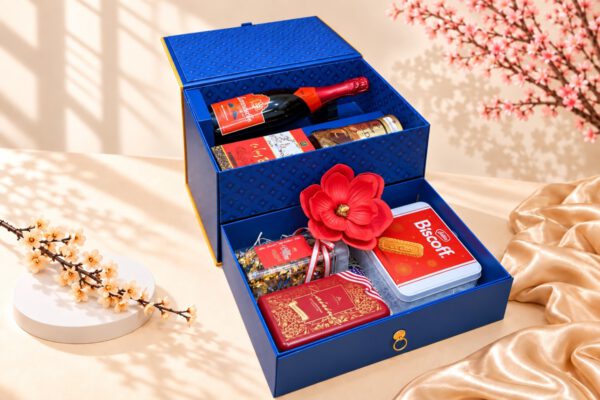 Hộp Quà Tết Đại Cát HQT2647 - Hộp quà 2 tầng