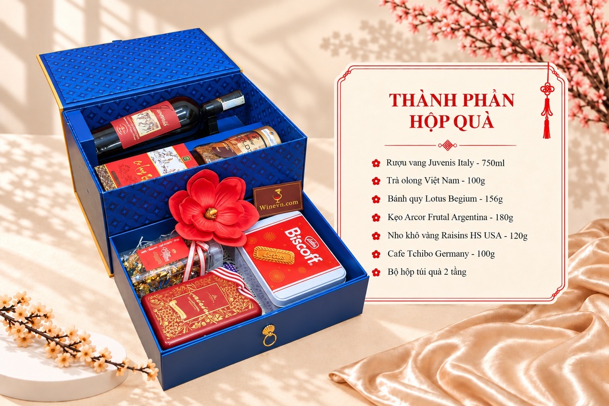 Hộp Quà Tết Đại Cát HQT2652 - Hộp quà 2 tầng 4 Hộp Quà Tết Đại Cát HQT2652 - Hộp quà 2 tầng - Ảnh 4