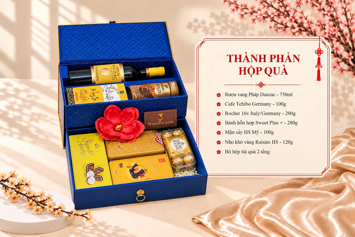 Hộp Quà Tết Vạn Phúc HQT2653 - Hộp quà 2 tầng 4 Hộp Quà Tết Vạn Phúc HQT2653 - Hộp quà 2 tầng - Ảnh 4