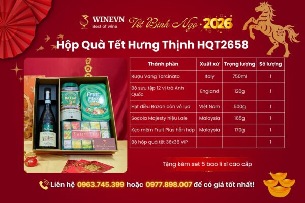 Thành phần Hộp Quà Tết Hưng Thịnh HQT2658