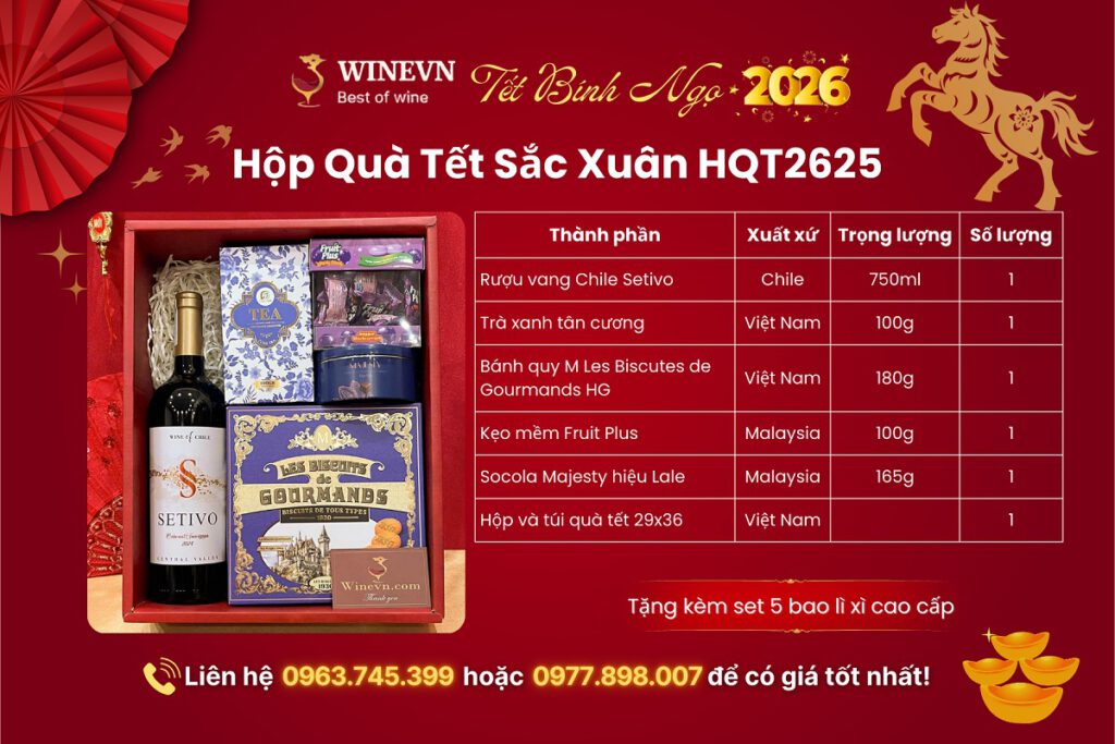 Thành phần Hộp Quà Tết màu tím HQT2626