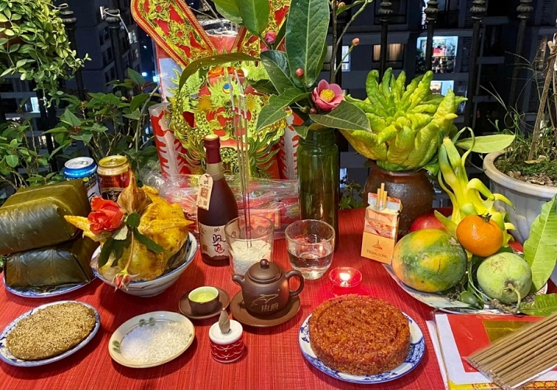 mâm cơm cúng giao thừa