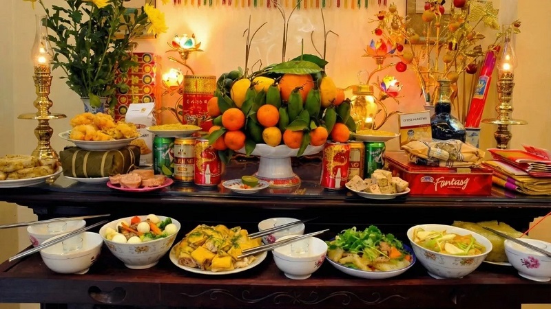 mâm cúng giao thừa trong nhà gồm gì