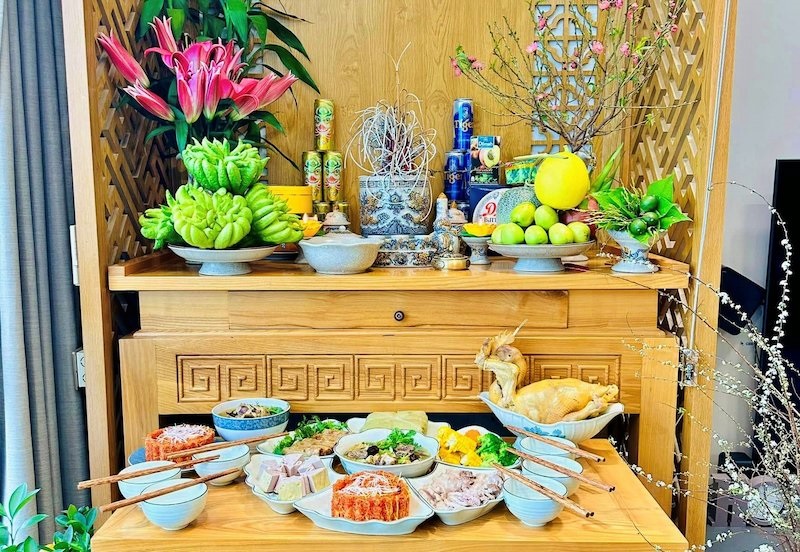 mâm cúng giao thừa trong nhà gồm gì