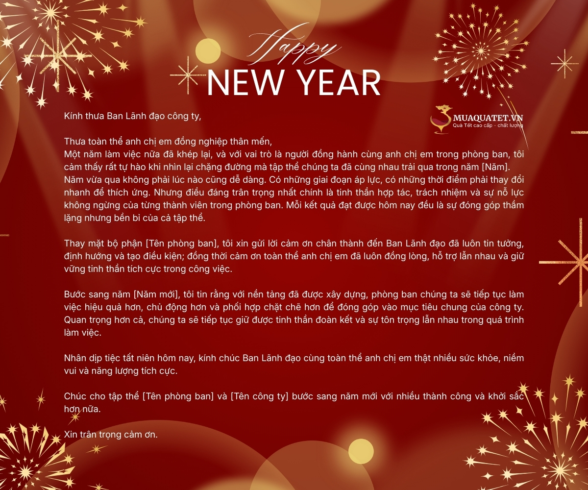 bài phát biểu tất niên cuối năm