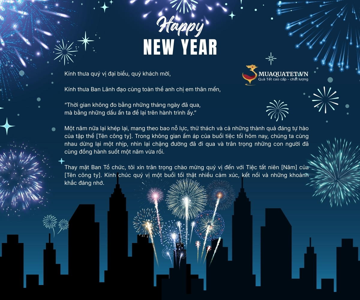 mẫu bài phát biểu khai mạc tiệc tất niên