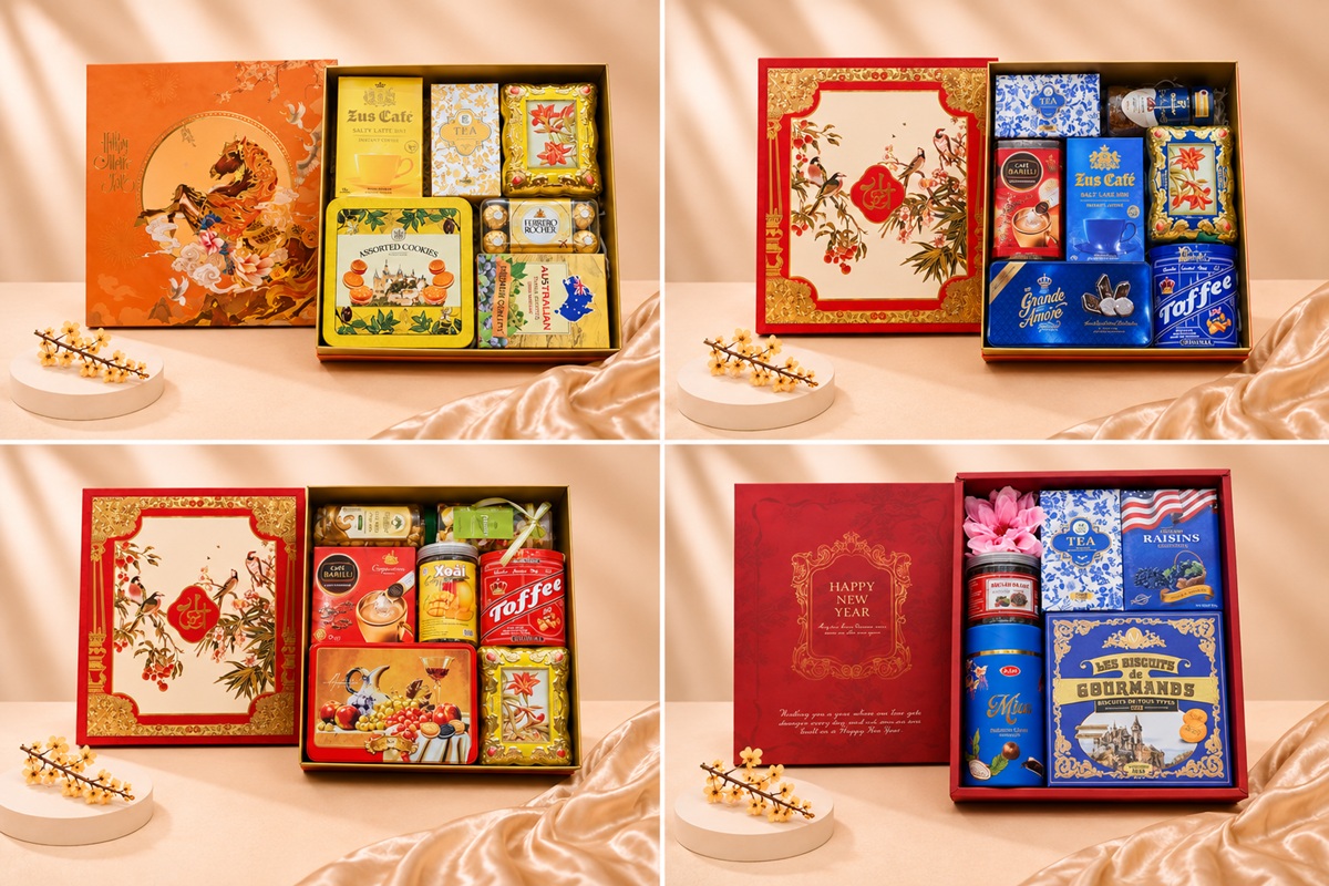 Mẫu hợp quà Tết cho gia đình